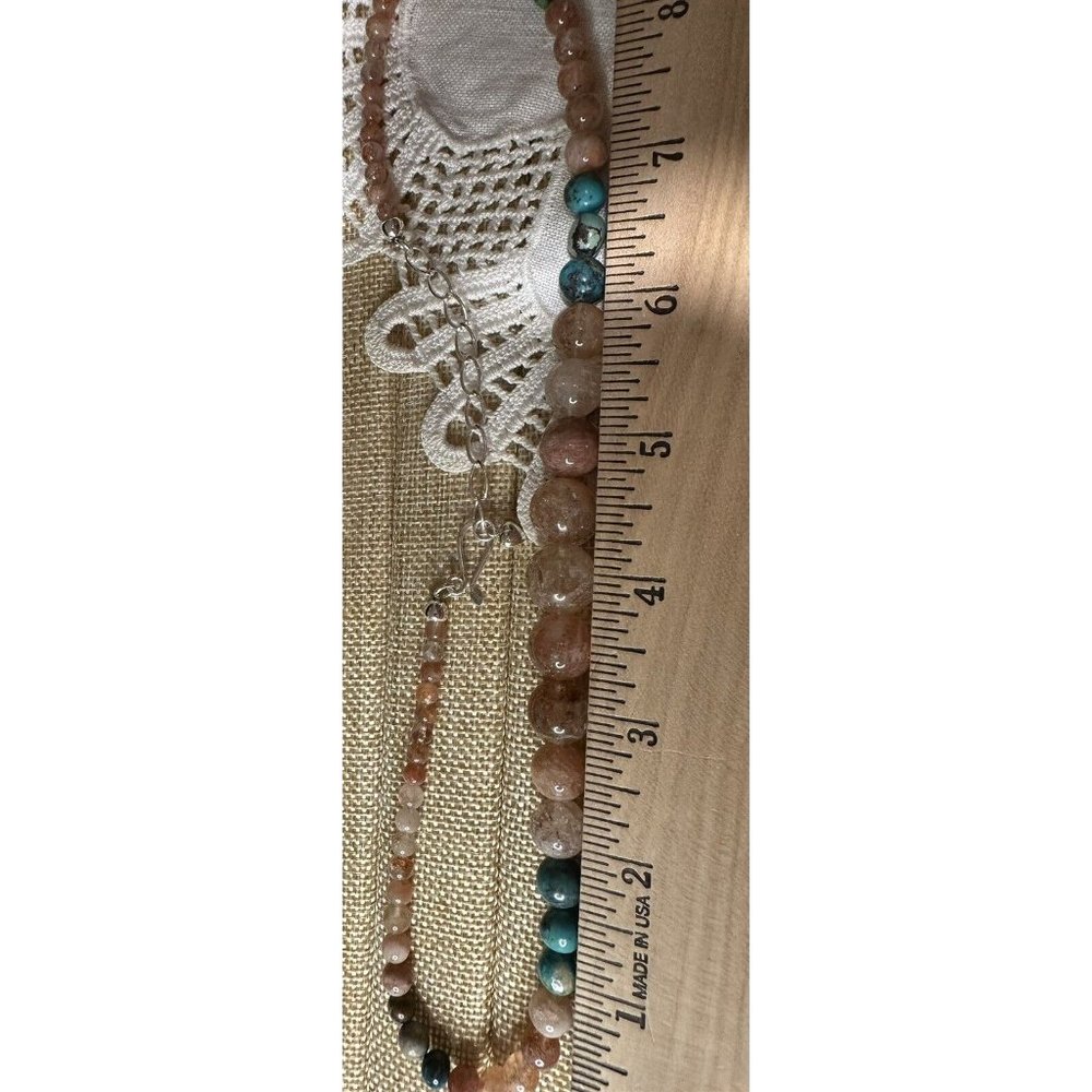 Jay King DTR Desert Rose Trading Sterling 925 Sunstone Turquoise Beaded Necklace - Picture 7 of 8